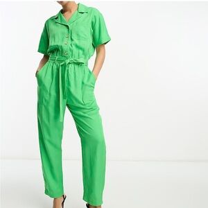 New! French Connection Green Utility Jumpsuit